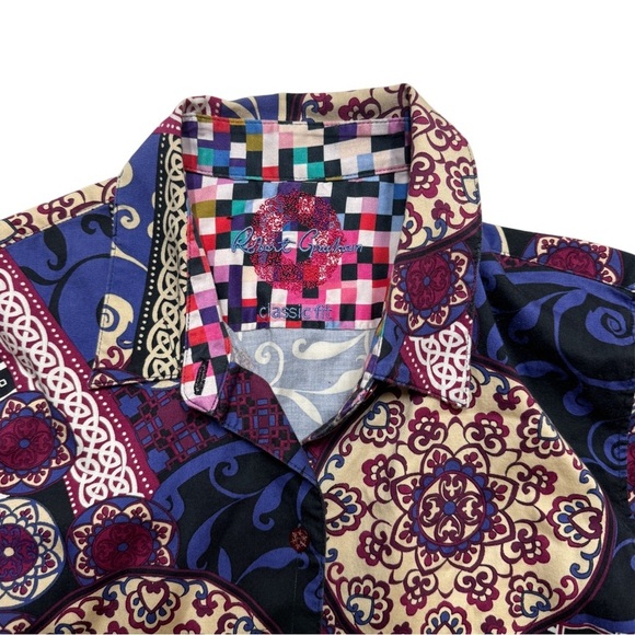 {Robert Graham} “Classic Fit” Long Sleeve Button Down Paisley Blouse Shirt Top - Picture 3 of 4